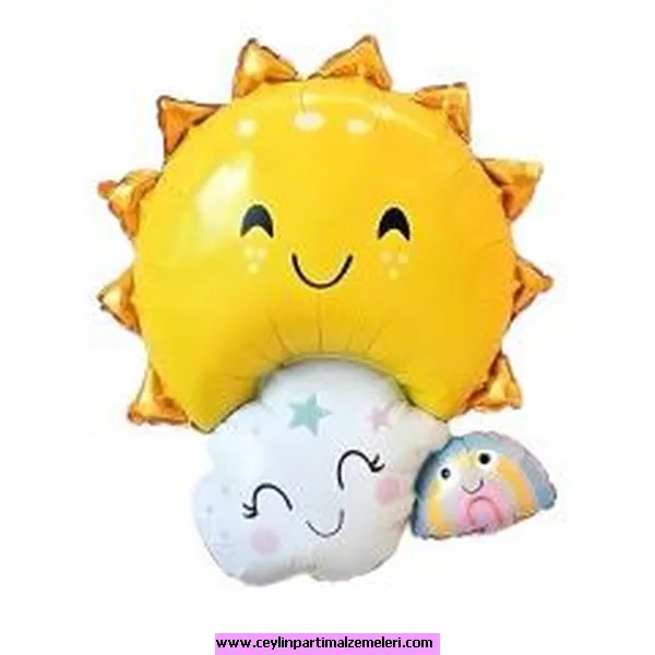 Güneş&Bulut&Gökkuşağı Folyo Balon